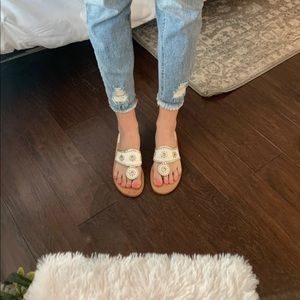 White and platinum jack Rogers